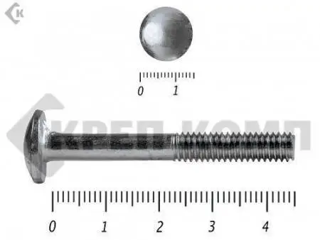 Болт мебельный, цинк DIN607 с усом 6х 45 пр.4,8 Фасовка (200шт)