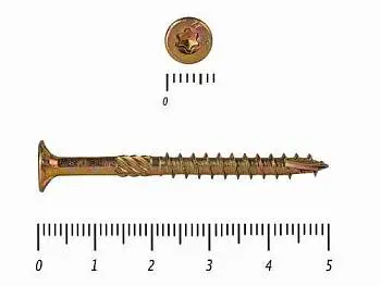 Профес. Саморез по дереву, желтопассивированный, потай, Torx 15, 3,5х50, (500 шт. в упак)