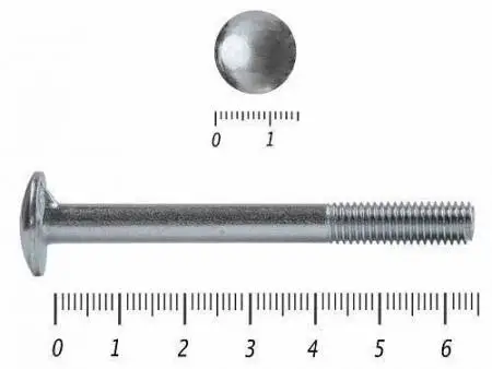 Болт мебельный, цинк DIN607 с усом 6х 55 пр.5,8 Фасовка (200шт)